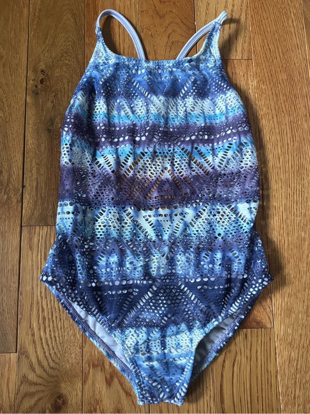 Random Hearts Girls Size 12 One Piece Swimsuit